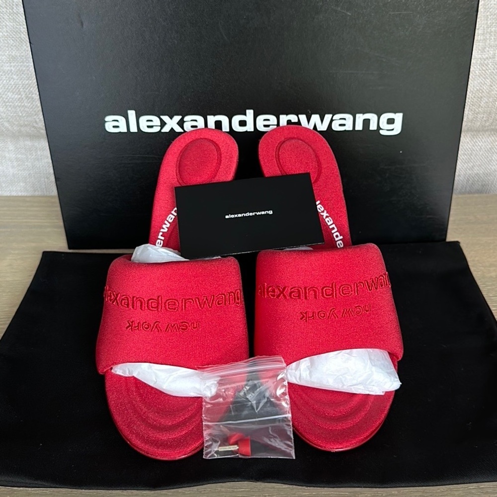 SOLD Alexander Wang Sienna Logo Lycra Mules - Picture 3 of 9
